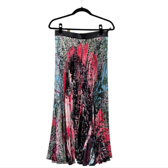 Christopher Kane “Mindscape” Pleated Midi Skirt – Size 6, Mutlicolor, NWT - Picture 5 of 13